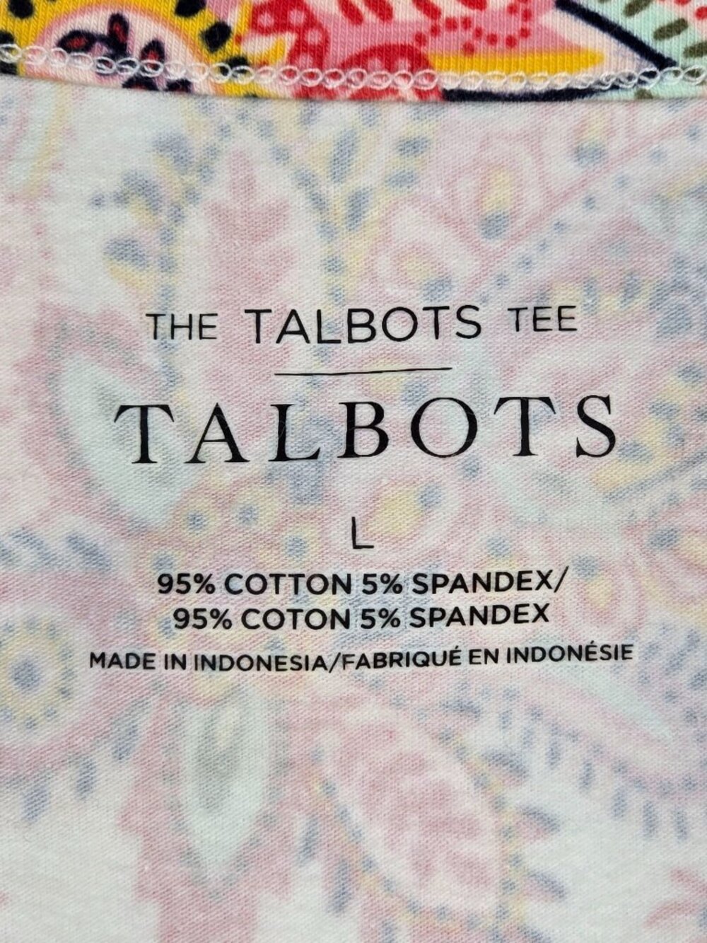 Talbots Womens Floral Paisley Print Tee L - Picture 2 of 3